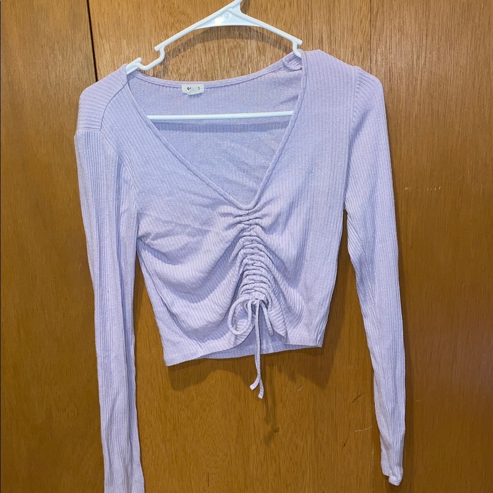 Garage Lilac Ruched Long Sleeve Top